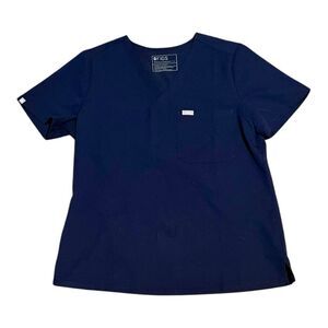 FIGS Technical Collection Large Blue Scrub Top V-Neck FW1000
